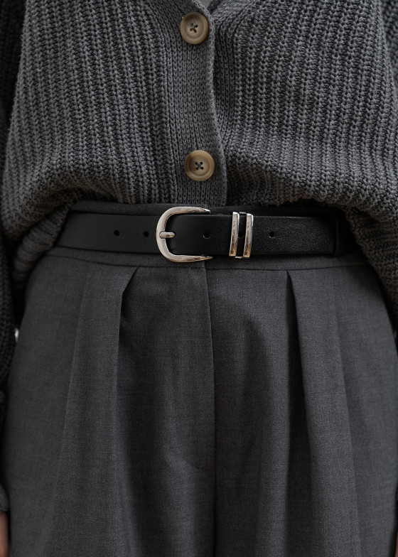 BELT [K ITALY] SILVER BLACK