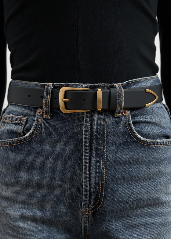 BELT [J ITALY] GOLD BLACK