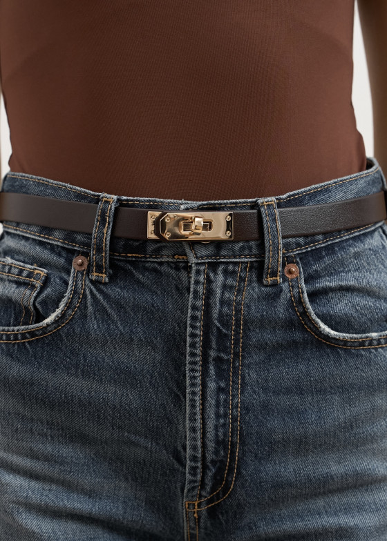 BELT [M ITALY] GOLD CHOCOLATE