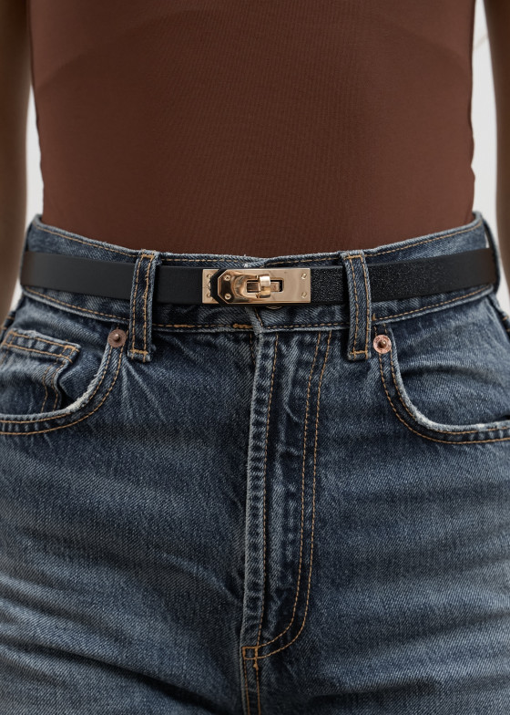 BELT [M ITALY] GOLD BLACK