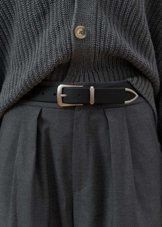 BELT [J ITALY] SILVER BLACK